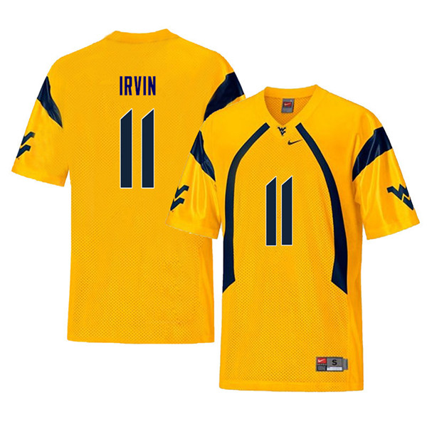 NCAA Men's Bruce Irvin West Virginia Mountaineers Yellow #11 Nike Stitched Football College Retro Authentic Jersey MT23C52OP